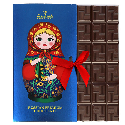 Открытка русская красавица с платком синяя горький шоколад 60г